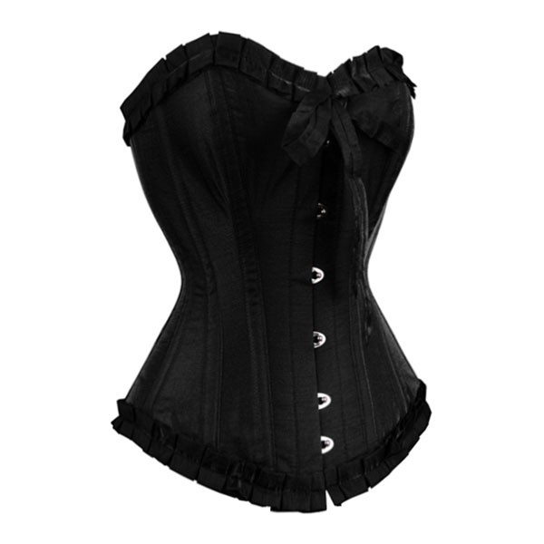 Black Ruffled Overbust Corset